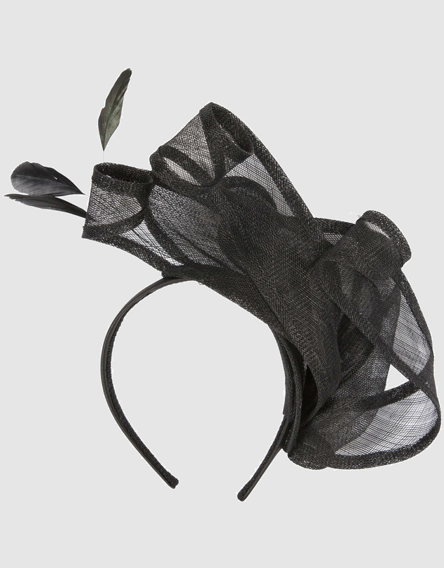 Max Alexander - Sinamay Black Racing Fascinator