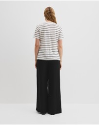 Country Road - Organically Grown Linen Stripe Scoop Neck T-shirt