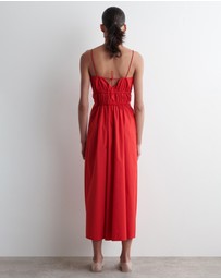 COS - Gathered Cotton Midi Dress