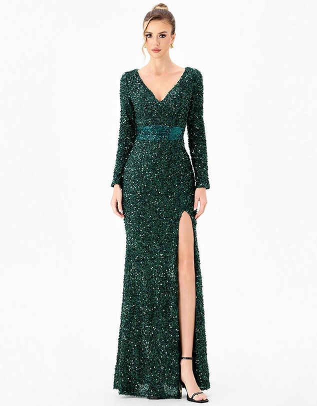 Bariano - Clyra Sleeved Sequin Maxi