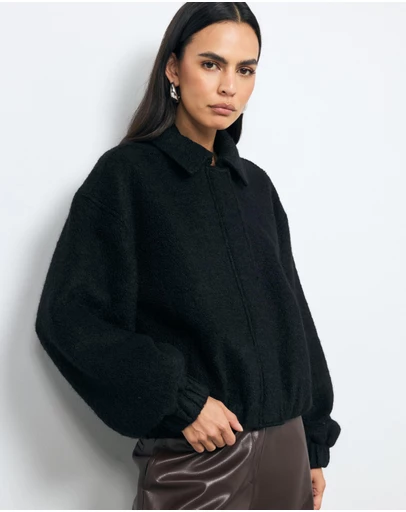 AERE - Isla Wool Blend Bomber Jacket