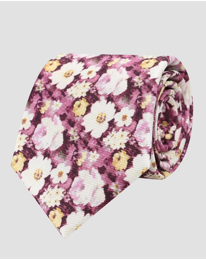 Abelard - Formal Watercolour Floral Print Tie