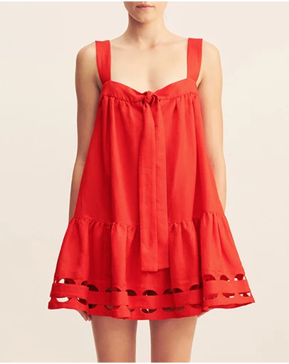 Shona Joy - Birdie Scallop Tiered Mini Dress