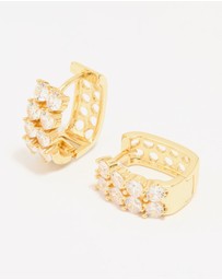 Lovisa - Gold Plated Cubic Zirconia Medium Oval Hoop Earrings