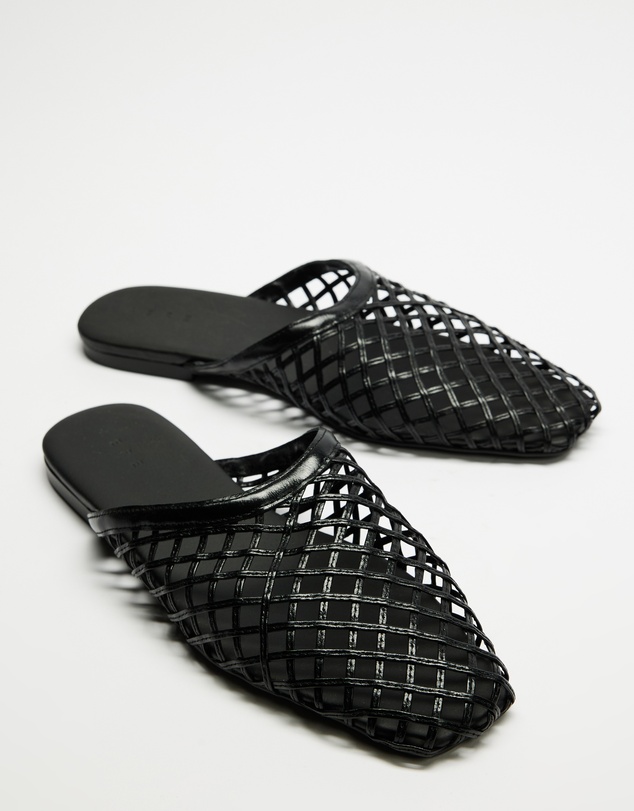 AERE - Woven Leather Slip on Flats