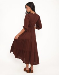 Petal & Pup - Eleonara Midi Dress - Chocolate