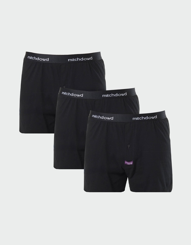Mitch Dowd - Loose Fit Knit Boxer Shorts 3 Pack - Black