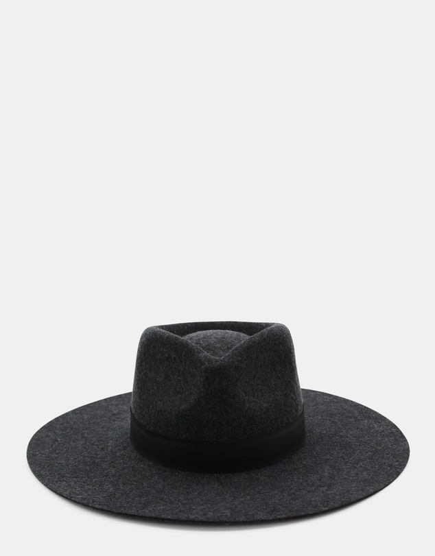 Morgan & Taylor - River Wool Fedora in Charcoal Black