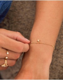 Elli Jewelry - Bracelet Crystal Star Pendant 925 Sterling Silver Gold-Plated