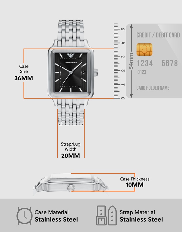Emporio Armani - Silver Tone Analogue Watch