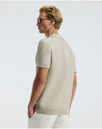 Calibre - Honeycomb Knit Polo Stone