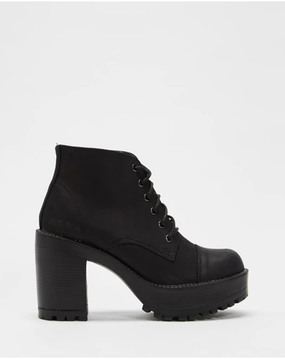 ROC Boots Australia - Pampas Leather Platform Ankle Boots