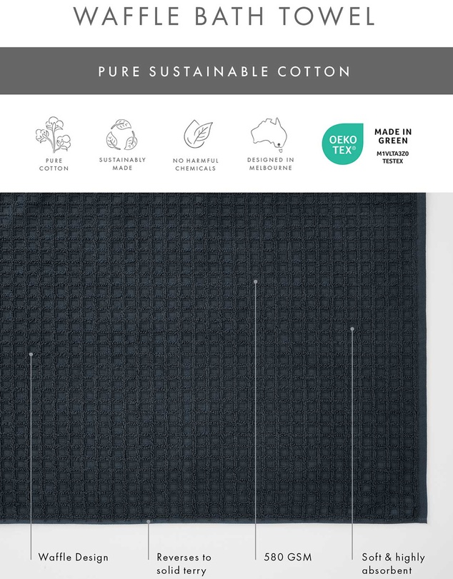 Aura Home - Waffle Bath Towel Set