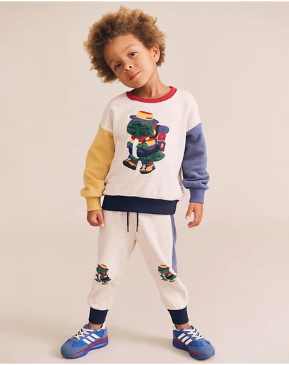 Huxbaby - Camping Dino Colour Block Sweatshirt - Babies