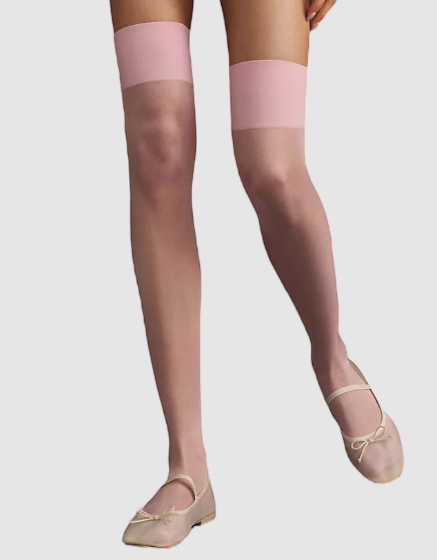 High Heel Jungle - Lucy Sheer Thigh Socks-Pink