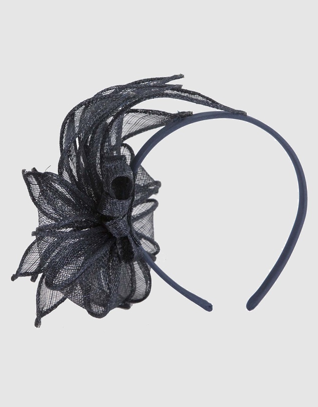 Max Alexander - Flower Navy Sinamay Fascinator Headband