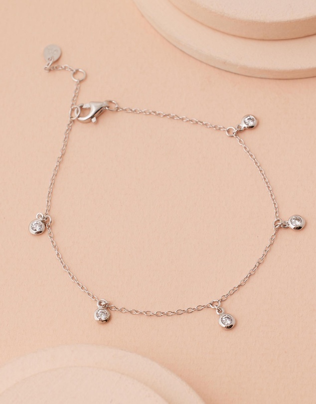 Bianc - Scattered CZ Bezel Drop Bracelet