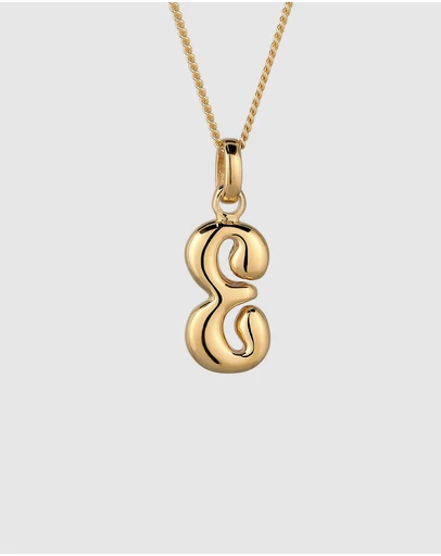 Elli Jewelry - Bubble Letter E Necklace in Gold-Plated 925 Silver