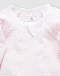 Purebaby - 2 Pack Zip Growsuit-Babies