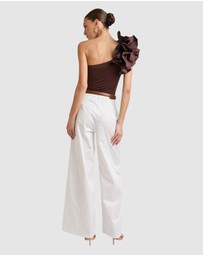 Honey and Beau - Lorena One Shoulder Ruffle Bodysuit
