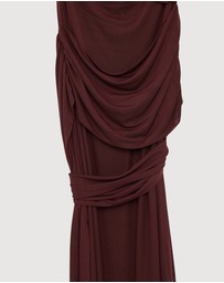 Revibe - Repaired CHANCERY Margot One Shoulder Drape Maxi Dress - AU 14