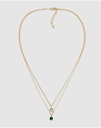 Elli Jewelry - Necklace Layer Crystal 925 Sterling Silver Gold-Plated