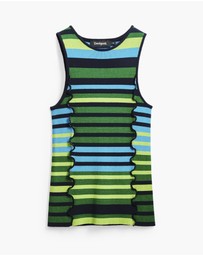 Desigual - Striped T-shirt with trim