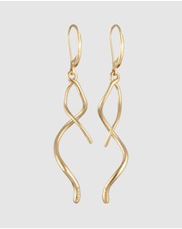Elli Jewelry - Earrings Ear Hanger Spiral Wave Twisted in 925 Sterling Silver Gold Plated
