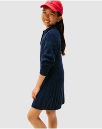 Tommy Hilfiger - Cable Knit Polo Collar Jumper Dress - Teens