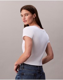 Calvin Klein Jeans - Woven Monogram Logo Slim T-Shirt