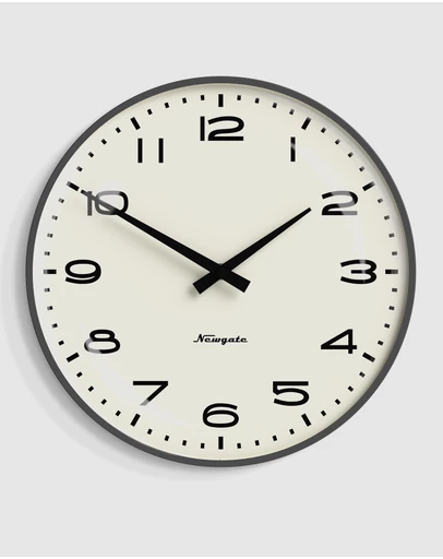Newgate - Newgate Radio City Wall Clock Black Arabic Dial - Matte Blizzard Grey