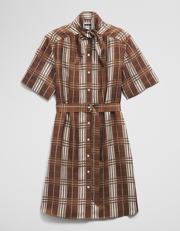 Country Road - Check Washable Silk Shirt Dress