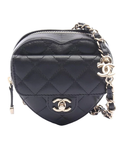 Pre-Loved by Azura Reborn - Pre-Loved CC Quilted Lambskin CC in Love heart Belt Bag