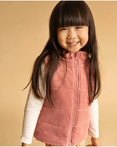 Fox & Finch - Wild Garden Quilted Zip Up Vest - Kids