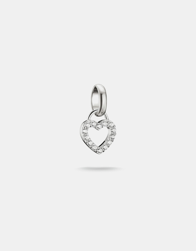 THOMAS SABO - Silver-Plated Open Heart Charm with White Zirconia