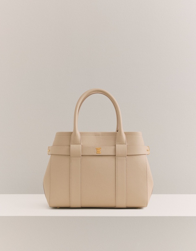 Trenery - Kalin Leather Small Tote in Tahini