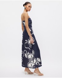 Minima Esenciales - Nivas Linen Empire Strapless Dress