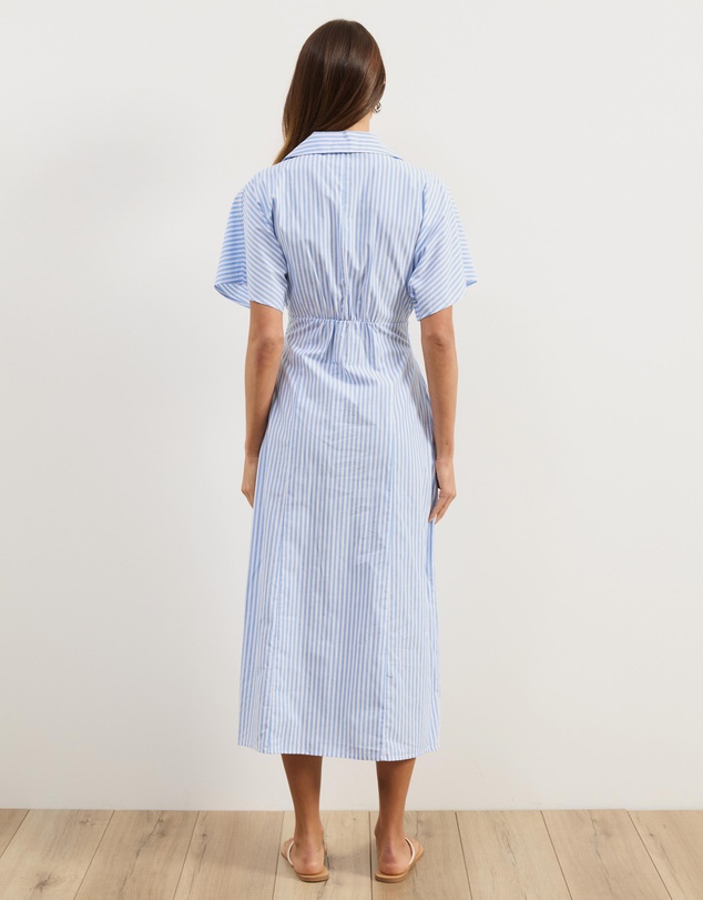 Atmos&Here - Isobel Cotton Poplin Stripe Shirt Midi Dress