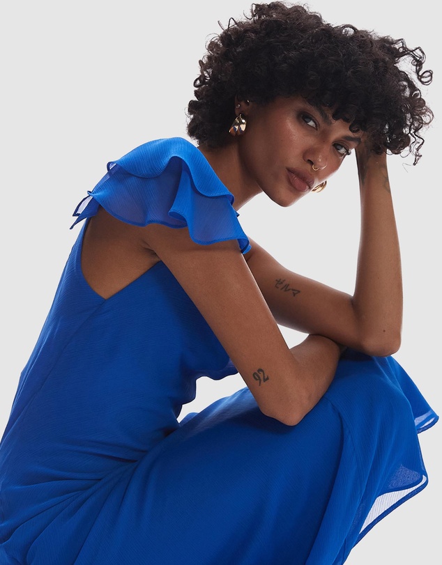 TOPSHOP - Flutter Sleeve Midi Occasion Dress