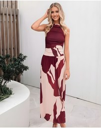 Esther & Co - Balayage Dress - Wine Floral