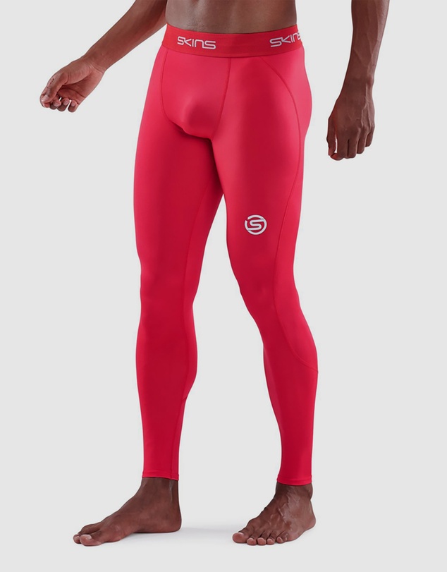 SKINS - SKINS Compression Men's Series-1 Running/Gym Long Tight Activewear Red