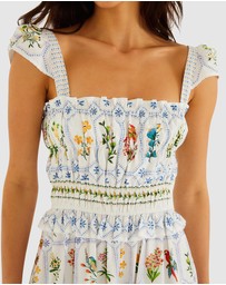 Farm Rio - Tropical Porcelain Off-White Maxi Dress