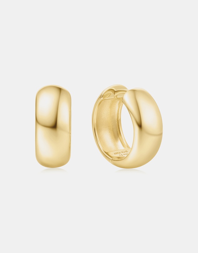 Ania Haie - Gold Chubby Medium Huggie Hoop Earrings