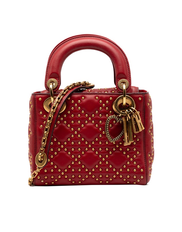 Pre-Loved by Azura Reborn - Pre-Loved Mini Lambskin Cannage Studded Supple Lady Dior