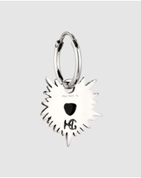 Haze & Glory - ICONIC EXCLUSIVE - Flaming Heart Charm Earring in Oxidized 925 Silver