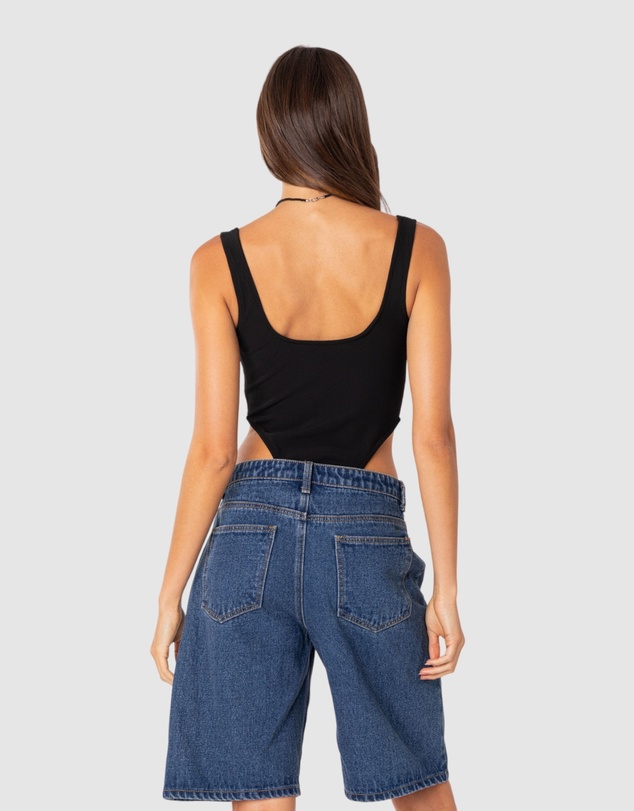 EDIKTED - High Cut Ribbed Bodysuit