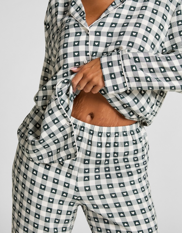 Hunkemoller - Long Sleeve Twill Print PJ Set