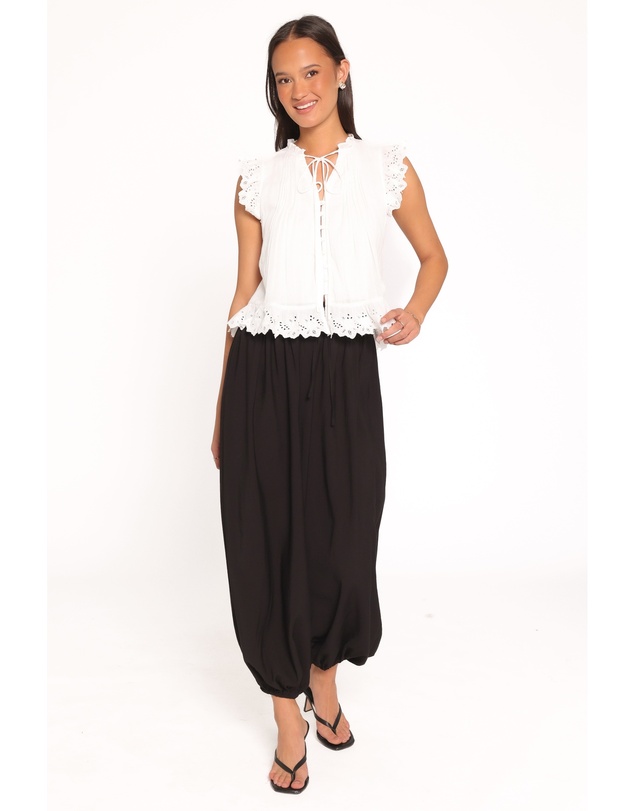 Petal & Pup - Evelina Lace Trim Top - White