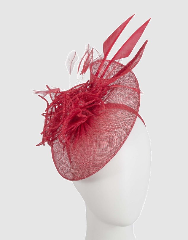 Max Alexander - Sinamay Red Racing Fascinator