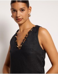 AERE - Jenna Linen Shift Mini Dress